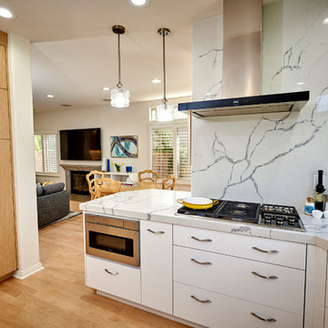 Modern White & Wood Kitchen | Bar in Carmel Valley