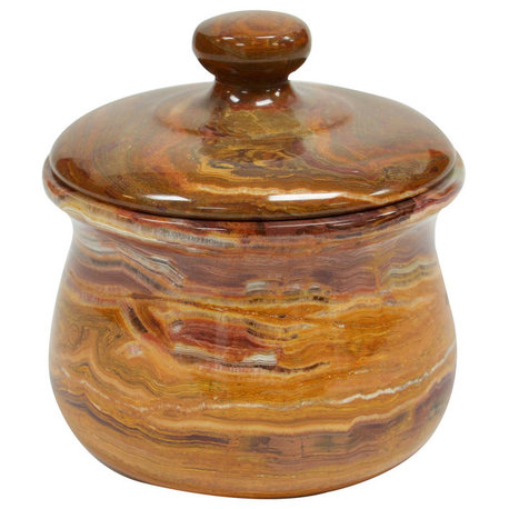 Polished Marble Bathroom Jar, Amber