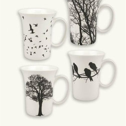 Forest & Birds Silhouette Mugs - Mugs