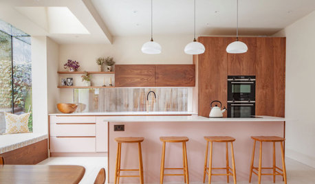 Kitchen Tour: Pink and Wood Tones Create a Soft Finish