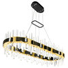 CWI LIGHTING 1592P43-612-RC Aya LED Integrated Pearl Black Chandelier