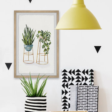 "Hanging Plants Stand" Framed Painting Print