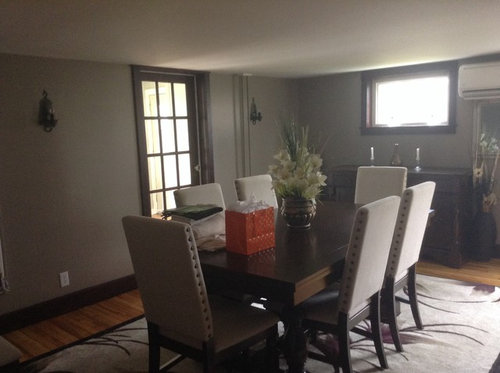 dining room with low ceiling