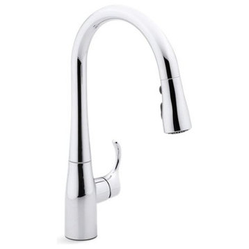 Kohler Simplice Kitchen Faucet w/ 15-3/8" Pull-Down Spout, Polished Chrome