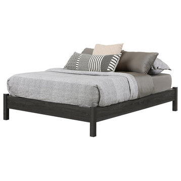 South Shore Step One Essential Full Platform Bed in Gray Oak