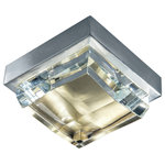 Norwell Lighting - Norwell Lighting 5379-BNSB-CL Crystal - 6.38" 14W 1 LED Mini Flush Mount - This transitional flush mount features a small-scale width of just 6 3/8 inches square. The stunning faceted crystal glass is 2 inches thick. The Brushed Nickel and Satin Brass compliment the glass perfectly. This fixture can be used both by itself and in multiple groupings.   Led Color Temp:  Lumen Output: 270  Warranty: 1 Year  Assembly Required: Yes  Canopy Included: Yes  Shade Included: YesCrystal 6.38" 3W 1 LED Square Flush Mount Brushed Nickel/Satin Brass Clear Crystal *UL Approved: YES *Energy Star Qualified: n/a  *ADA Certified: YES *Number of Lights: Lamp: 1-*Wattage:3w LED bulb(s) *Bulb Included:Yes *Bulb Type:LED *Finish Type:Brushed Nickel/Satin Brass