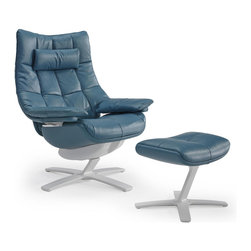 Revolve Quilted Reclining Chair and Ottoman - Recliner Chairs