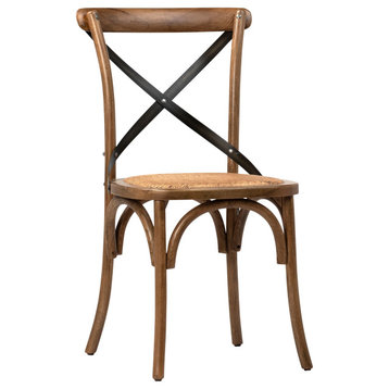 Portebello Oak Upholstered Dining Chair, Medium Brown