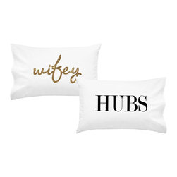 Oh, Susannah Hubs Wifey Pillowcase (Black and Gold) - Products