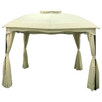 Ava Outdoor 12'x10' Water Resistant Fabric and Steel Gazebo, Ecru