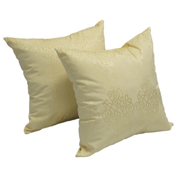 17" Jacquard Throw Pillows With Inserts, Set of 2, King Henry