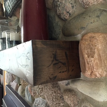 Rustic alder wood mantel