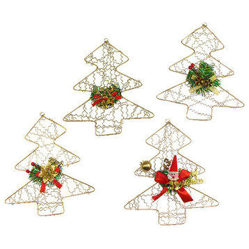 Club Gold Wire Santa Christmas Tree Ornaments, Set of 72