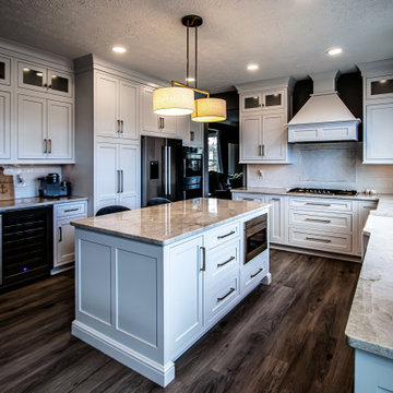 Luxurious White Kitchen with Gold Accents