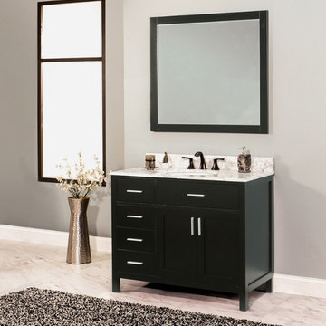 NGY Arezzo Collection Bathroom Black Vanity Set 42" DL