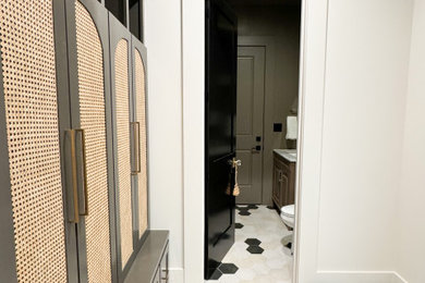 Hallway - transitional hallway idea in Indianapolis