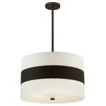 Crystorama - Libby Langdon for Crystorama Grayson 5 Light Dark Bronze Chandelier - Libby Langdon has given the classic pendant light a modern update with a ribbon of steel that lends the Grayson Collection a fashionable mid-century appeal. Versatile enough to fit into any interior, this fixture produces a soft diffused light that adds warmth to any space. A great look for any decor, this light looks great in the dining room, kitchen, bedroom or grand living room.