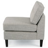 Crowningshield Fabric Slipper Chair With Button Accents, Light Gray