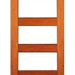 RB-04 Interior Mahogany Contemporary 5 Lite Clear Glass Single Door - Interior Doors