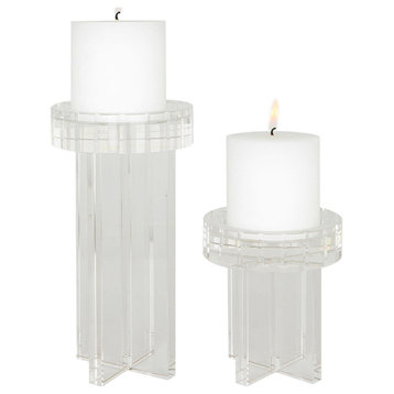 Uttermost 18054 Crystal Candlesticks by Renee Wightman - Set of 2 - White