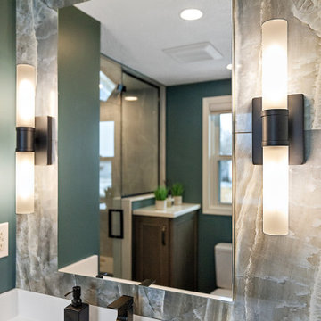 Showplace Framed Maple Sonoma Primary Bath in Flagstone