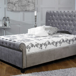 Limelight Orbit Bed in Silver - Sleigh Beds