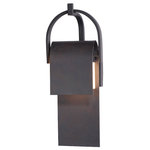 Maxim Lighting - Maxim Lighting Laredo-Outdoor Wall Mount, Rustic Forge - A panel of aluminum is bent forward at the top and cradled by a bracket. A beautiful textured Rustic Forged finish is used in keeping with the pastoral design elements. Cleverly concealed inside the arch is a LED light source which sheds ample light to the surface below without forward glare.
