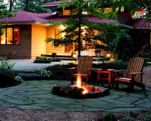 Flagstone Patio And Fire Pit | Houzz