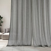 Grommet Solid FauxLinen Sheer Curtain, Single Panel, Paris Gray, 50"x120"