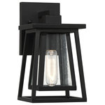 Savoy House - Denver 1-Light Outdoor Wall Lantern, Matte Black - Boost your curb appeal and create a great first impression with the Craftsman-inspired style of the Savoy House Denver 1-light outdoor wall lantern. Clear seedy glass and a matte black finish make Denver a great choice for lighting up today's fashionable homes. This fixture is 11" in height, 6" in width and extends 7.5" from the wall. It uses one standard size bulb with a max of 60 watts. Wet area rated.