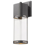 Z-Lite - Lestat 1 Light Outdoor Wall Light in Black - With its craftsmen inspired design, the Lestat collection provides contemporary outdoor d�cor as well as the latest in LED technology. Available in 3 sizes and finished in Deep Bronze, Black, or Silver, these aluminum fixtures are constructed to help protect from corrosion.