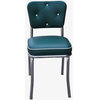 Chrome Diner Chair with Button Tufted Back, Green, Box Seat