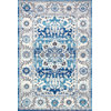 Transitional Medallion Floral Rug, Aqua, 5'x7'5"