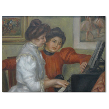 Renoir 'Yvonne And Christing Larolle At The Piano' Canvas Art, 32 x 24