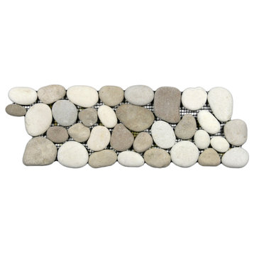 Java Tan and White Pebble Tile Border