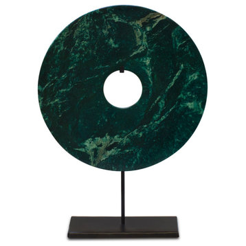 Jade Coin on Iron Stand, Green