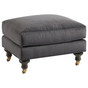 Sydney Ottoman With Brass Casters - Transitional - Footstools And Ottomans  - by HedgeApple | Houzz