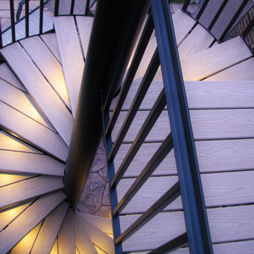 Metal Railing on Spiral Staircase