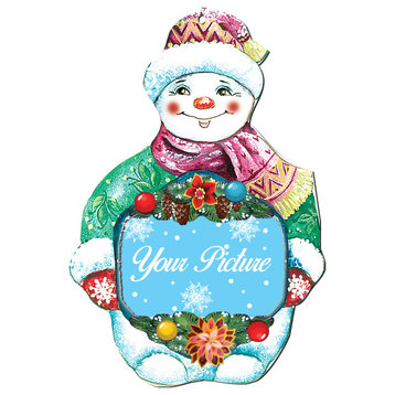 Snowman Picture Ornament Set of 2