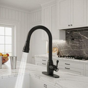 Modern Pull-Down Kitchen Faucet with Single Handle – Solid Construction