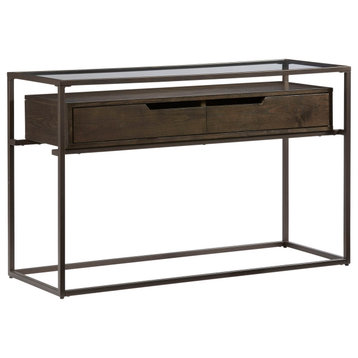 Presidio Sofa and Console Table, Contemporary Umber Brown