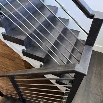 Project #137 | Maple Staircase with Stainless Steel Railing