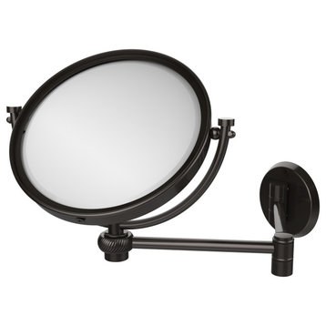 8" Wall Mount Extending Make-Up Mirror 2xMagnification, Twist, Oil Rubbed Bronze