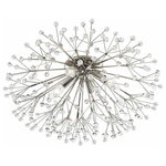 Hudson Valley Lighting - Dunkirk, 4 Light Wall Sconce/Flush Mount, Polished Nickel Finish, Crystals - The earthly and the extraterrestrial combine in this beautiful, branching family. 32-cut faceted crystal spheres bedazzle at the end of every branch, luminously refracting the light. Like a star being born, Dunkirk is at once organic and out of this world. When Sarfatti designed the first chandelier that launched the Sputnik craze, it had been fireworks he was trying to emulate. There is something both of the firework exploding and the fixtures Sarfatti inspired in this opulent piece.