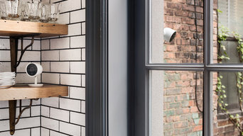 Intelligent Indoor and Outdoor Cameras In Rustic Kitchen