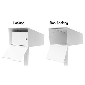 Locking Modern Mailbox, Post Mounted Modern Mailbox, Black/Robin Egg, Post Inclu