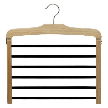 Wooden Pant Hanger 6 Tier Natural Finish, Box of 1