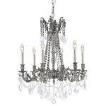 Elegant Lighting - 9206 Rosalia Collection Hanging Fixture, Clear, Royal Cut - The Rosalia Collection is a stunning and decadent example of the design period of the Austro-Hungarian empire. The bold strength of the four brass casting finishes to choose from is a perfect contrast to the luxuriously draped glistening crystal strands surrounded by candelabra lighting.