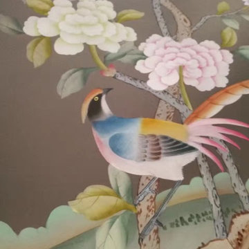 Oriental silk wallpaper in China-Details