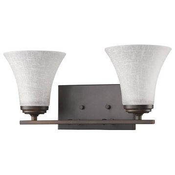 Union 2-Light Oil-Rubbed Bronze Vanity Light With Frosted Glass Shades